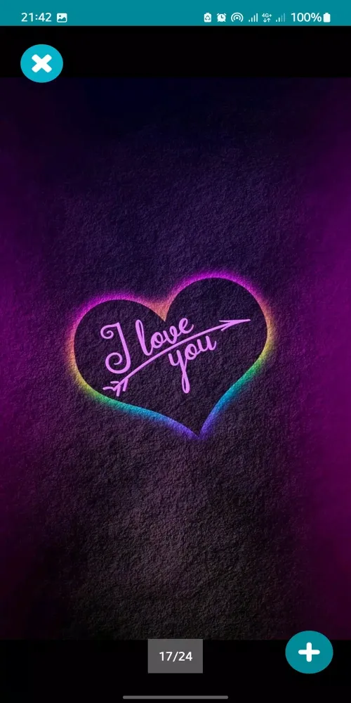 Sparkling Neon Heart Wallpaper 스크린샷