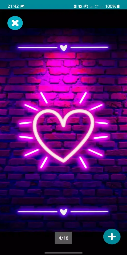 Sparkling Neon Heart Wallpaper 스크린샷