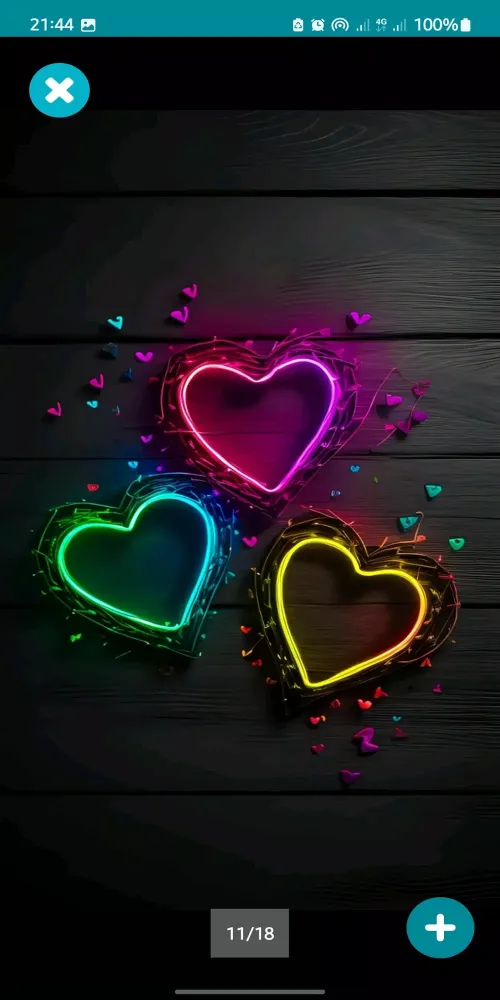 Sparkling Neon Heart Wallpaper 스크린샷