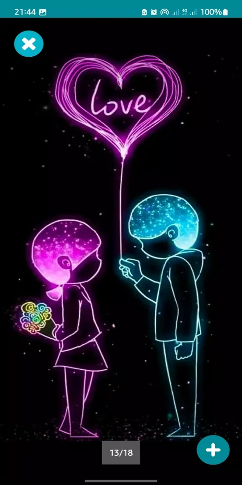 Sparkling Neon Heart Wallpaper 스크린샷