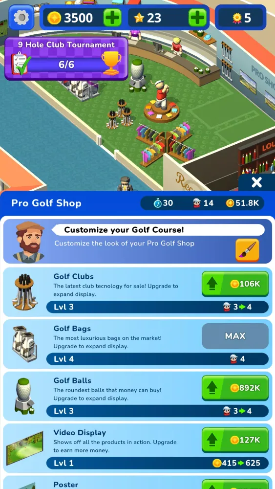 Captures d'écran de Idle Golf Club Manager Tycoon