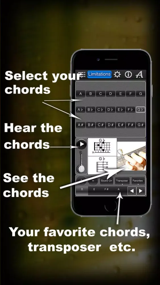 Capturas de tela do Banjo Chords Lite
