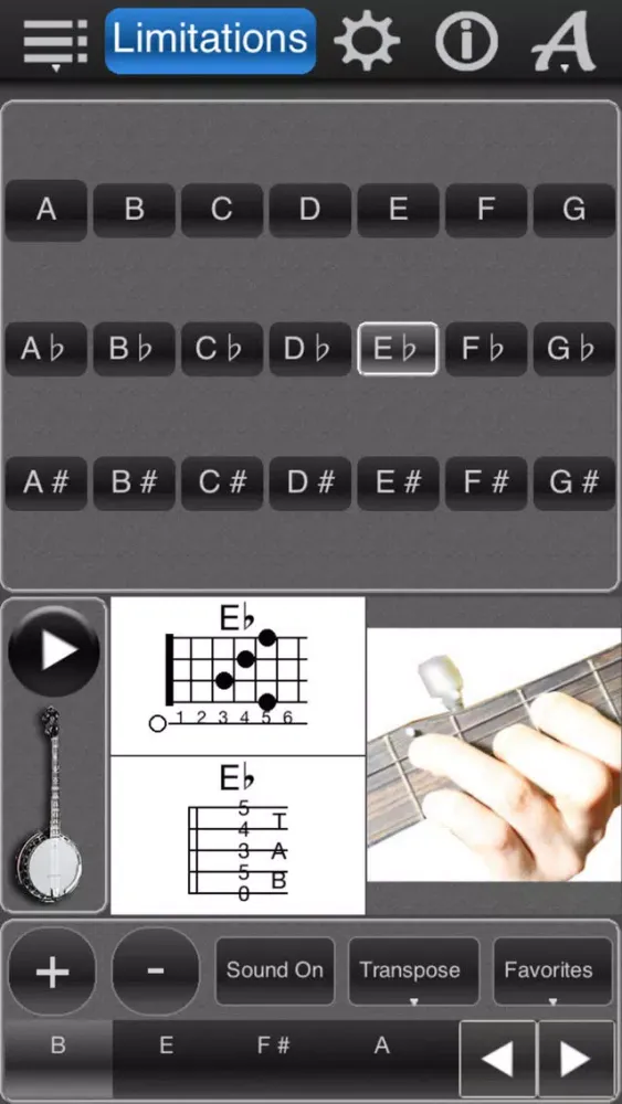 Capturas de tela do Banjo Chords Lite