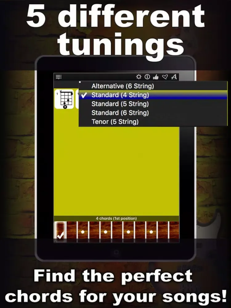 Bass Chords Compass - learn & play chord charts iPad  Ekran Görüntüleri