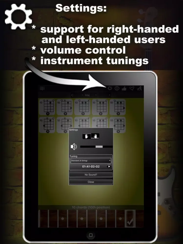 Bass Chords Compass - learn & play chord charts iPad  Ekran Görüntüleri