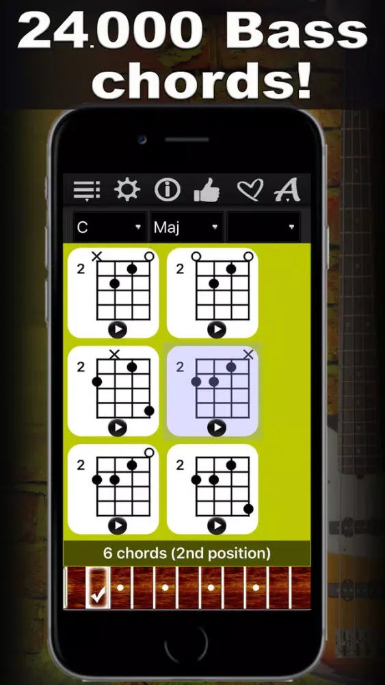 Bass Chords Compass - learn & play chord charts Ekran Görüntüleri