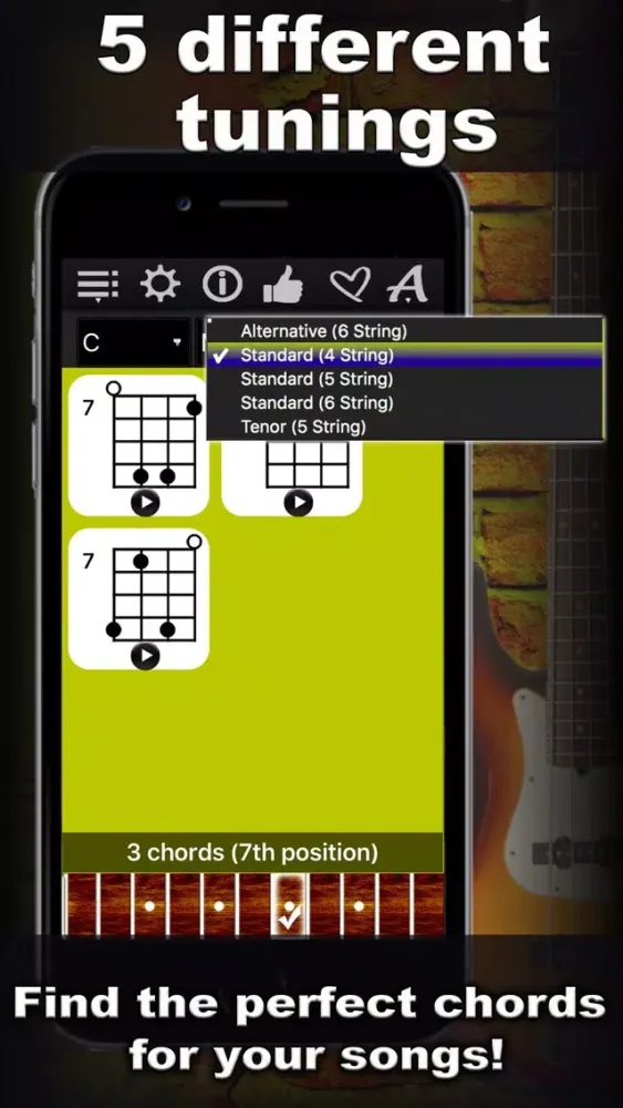 Bass Chords Compass - learn & play chord charts Ekran Görüntüleri