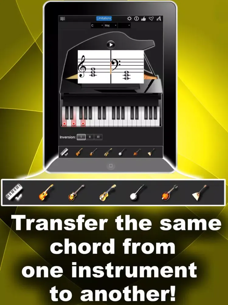 Ảnh chụp màn hình của Chords Compass Lite: find piano chords and more! iPad 