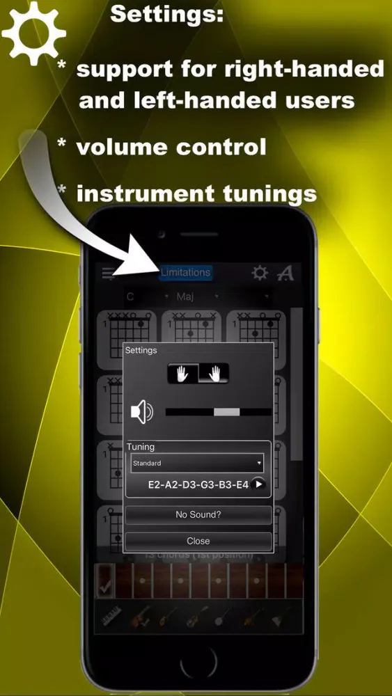 Ảnh chụp màn hình của Chords Compass Lite: find piano chords and more!