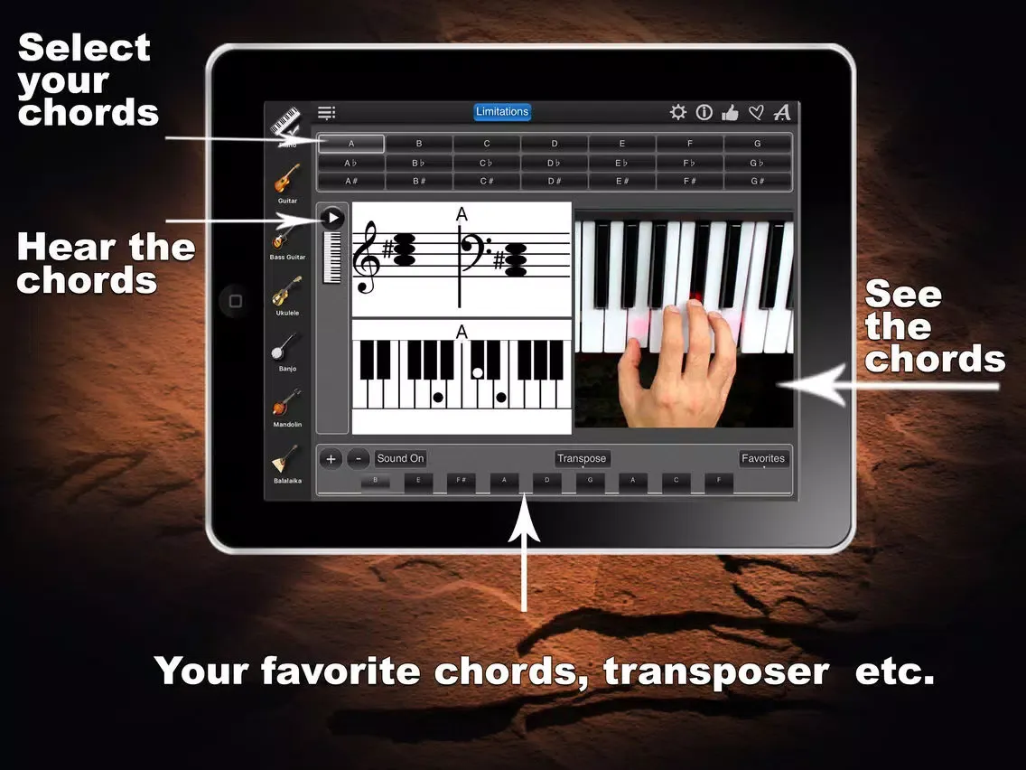 Chords Maestro Free: find piano chords and more! iPad  Ekran Görüntüleri