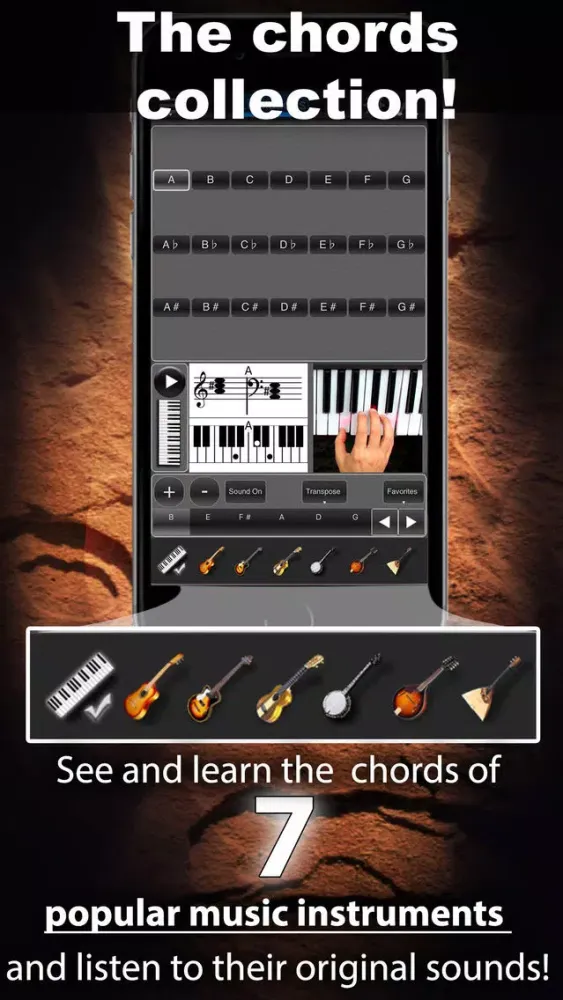 Chords Maestro Free: find piano chords and more! Ekran Görüntüleri