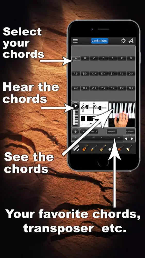 Chords Maestro Free: find piano chords and more! Ekran Görüntüleri