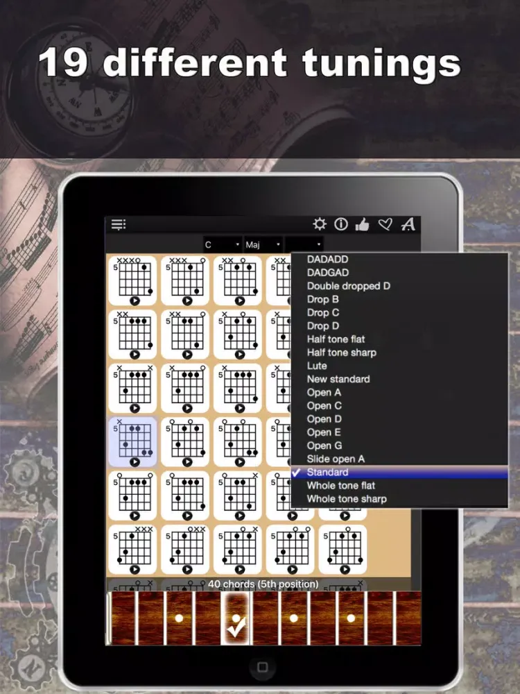 تصاویر Guitar Chords Compass - learn the chord charts & play them iPad 