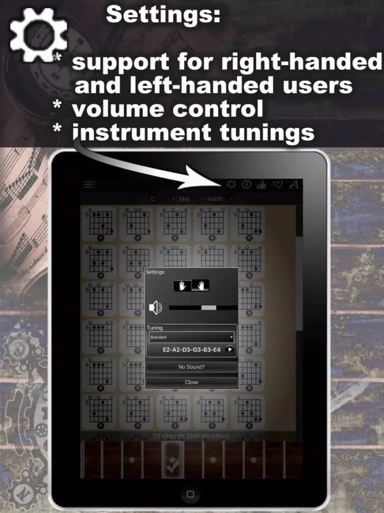 تصاویر Guitar Chords Compass - learn the chord charts & play them iPad 