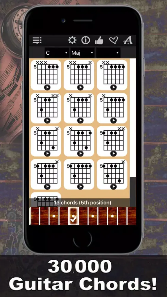 تصاویر Guitar Chords Compass - learn the chord charts & play them