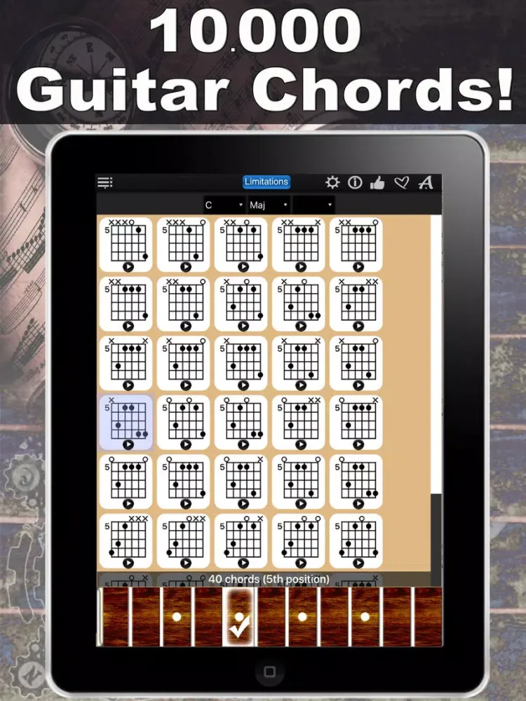 Captures d'écran de Guitar Chords Compass Lite - learn the chord charts & play them iPad 