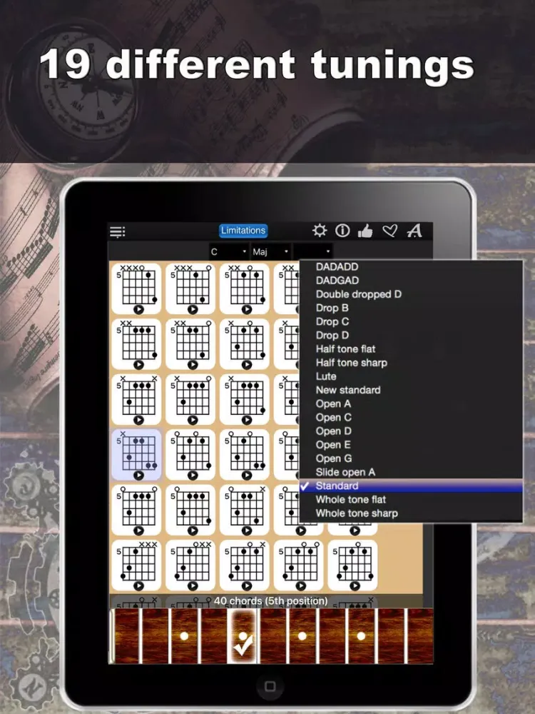 Captures d'écran de Guitar Chords Compass Lite - learn the chord charts & play them iPad 