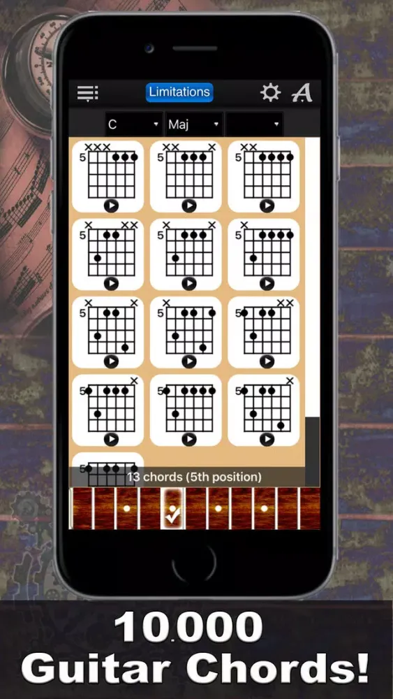 Captures d'écran de Guitar Chords Compass Lite - learn the chord charts & play them