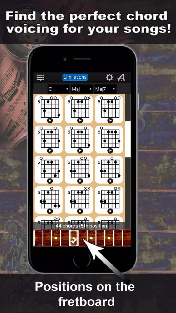 Captures d'écran de Guitar Chords Compass Lite - learn the chord charts & play them