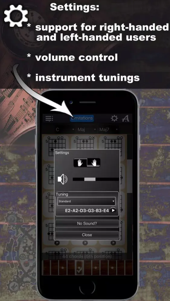 Captures d'écran de Guitar Chords Compass Lite - learn the chord charts & play them