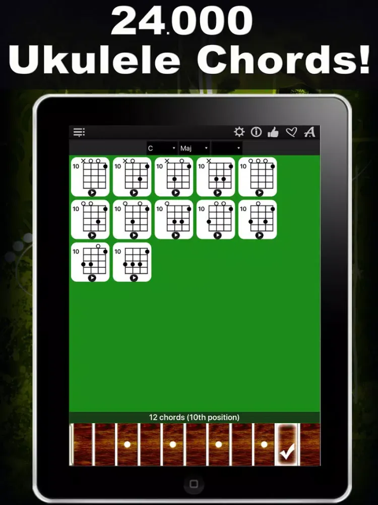 Скриншоты Ukulele Chords Compass- learn the chord charts & play them iPad 