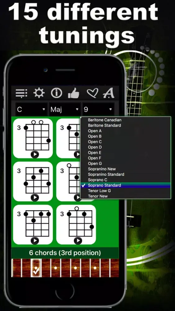 Скриншоты Ukulele Chords Compass- learn the chord charts & play them