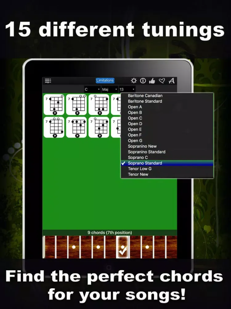 تصاویر Ukulele Chords Compass Lite - learn the chord charts & play them iPad 