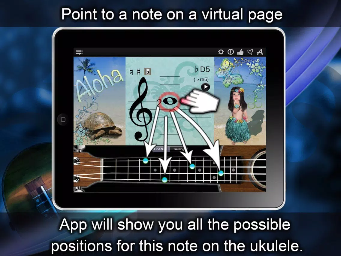 Ukulele Notes Finder iPad 应用截图