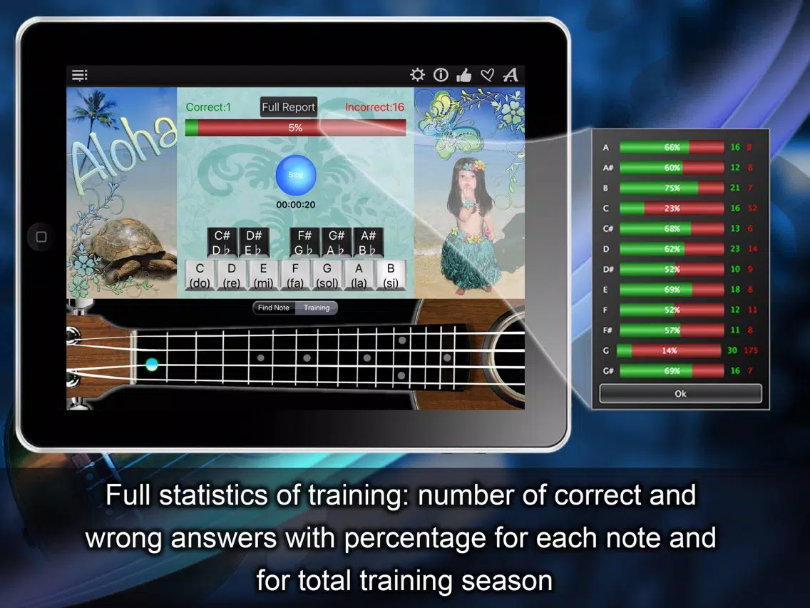 Ukulele Notes Finder iPad 应用截图