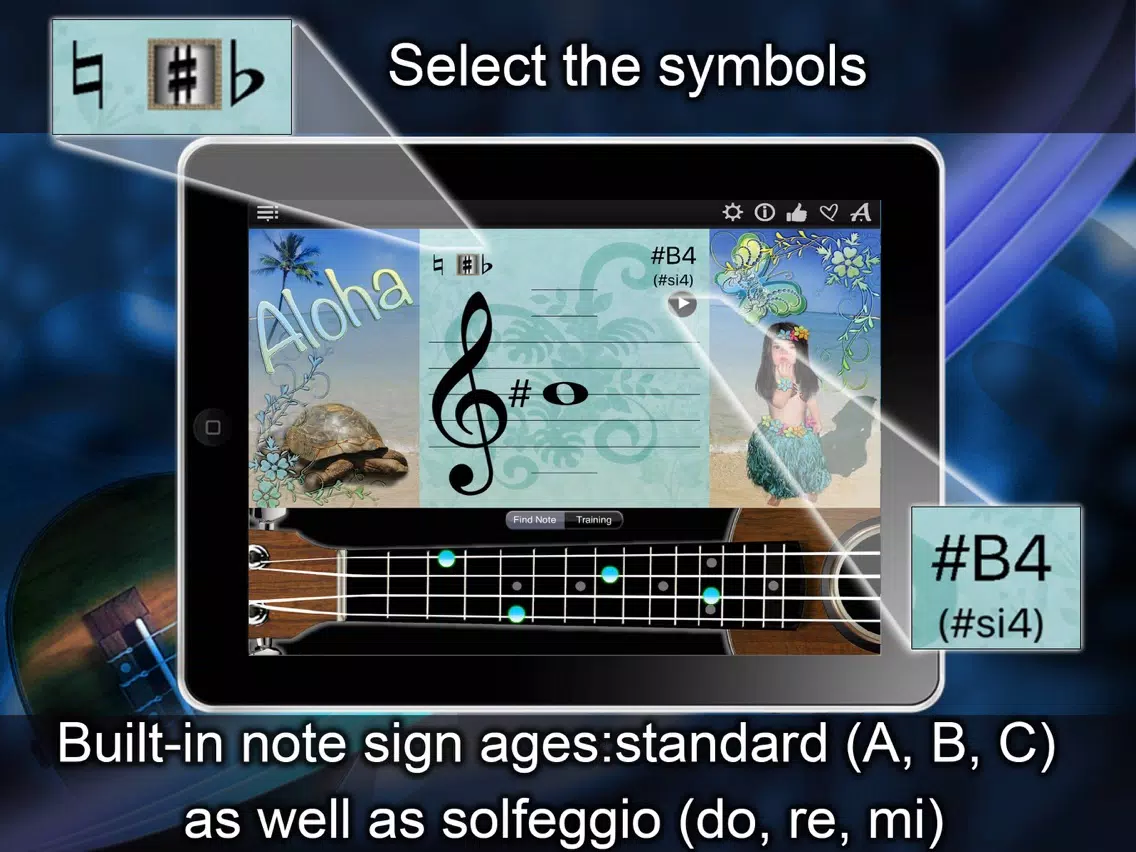 Ukulele Notes Finder iPad 应用截图