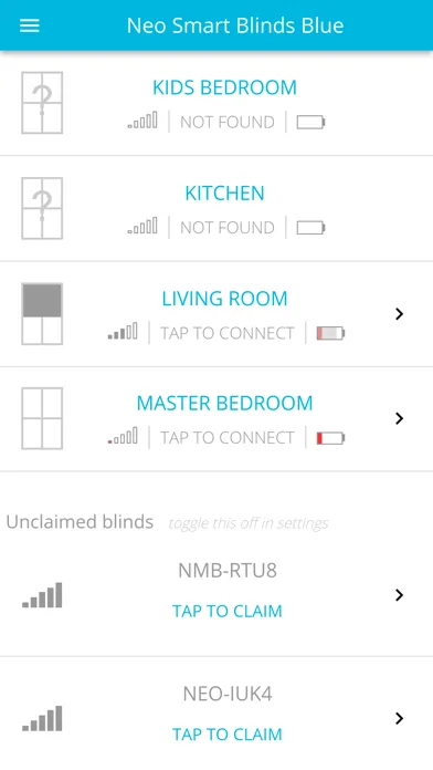Neo Smart Blinds Blue سکرین شاٹس