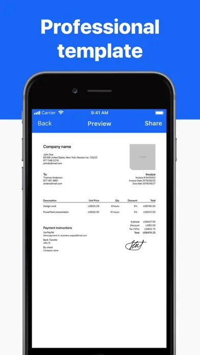 Tangkapan skrin Invoice maker app – invoicing