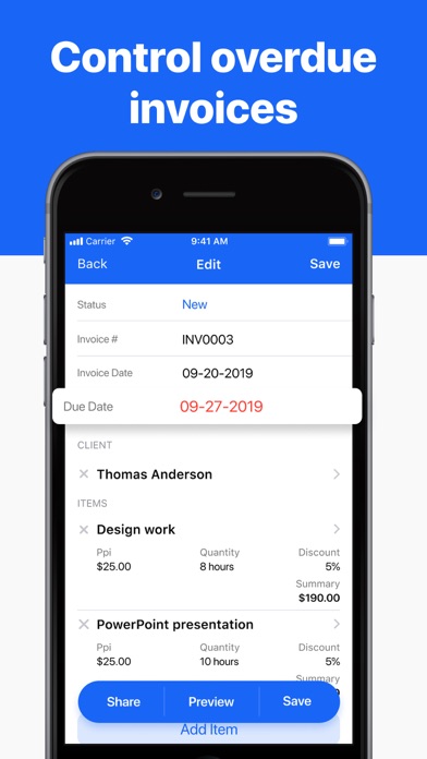 Capturas de pantalla de Invoice maker app – invoicing