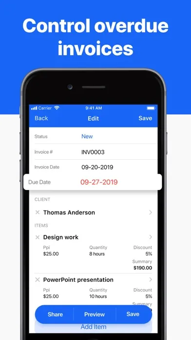 Tangkapan skrin Invoice maker app – invoicing