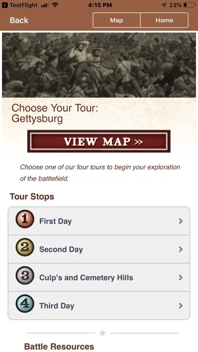 Screenshot di Gettysburg Battle App