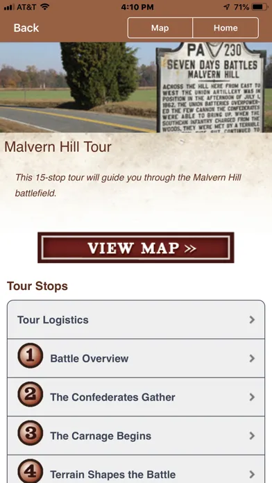 Captures d'écran de Malvern Hill Battle App