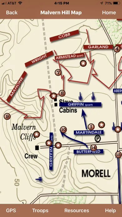 Captures d'écran de Malvern Hill Battle App