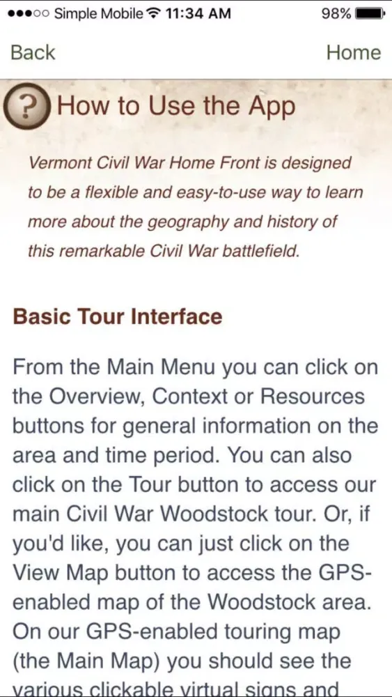 Woodstock Vermont Civil WarTour by the National Park Service سکرین شاٹس