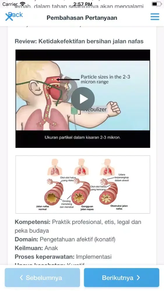Tangkapan skrin NEO D3 Perawat: Simulasi 1