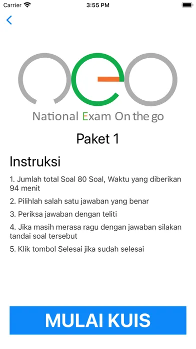 Screenshot di NEO UTBK SBMPTN