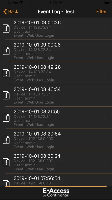 Tangkapan layar CA-E Manage