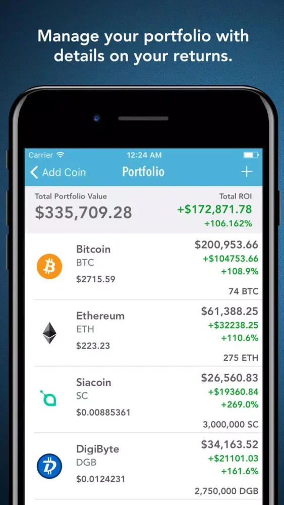 Capturas de tela do Cryptex - Portfolio & Tracker