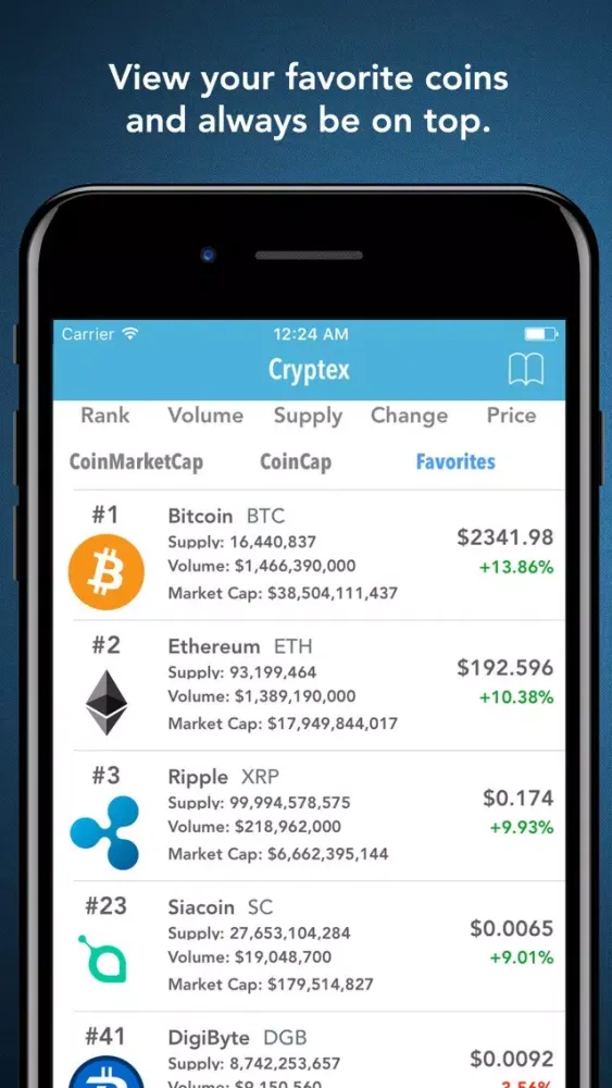 Capturas de tela do Cryptex - Portfolio & Tracker