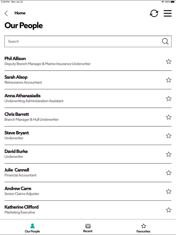 Sunderland Marine Contacts iPad  스크린샷