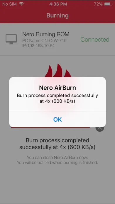 Capturas de tela do Nero AirBurn