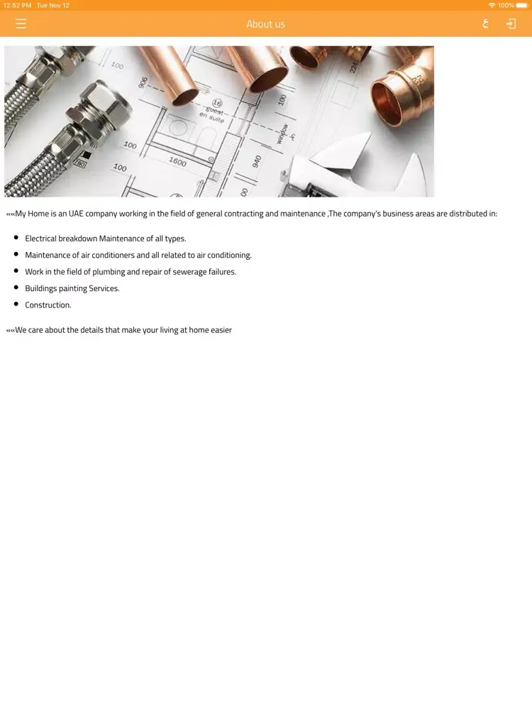 Zrzuty ekranu My Home Contracting iPad 