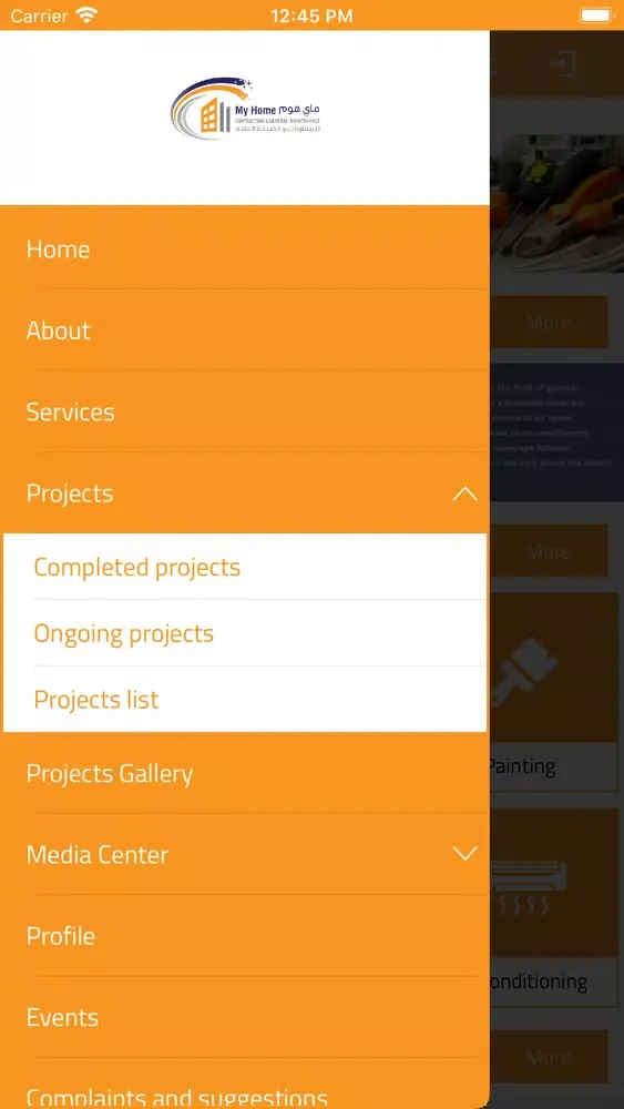Zrzuty ekranu My Home Contracting