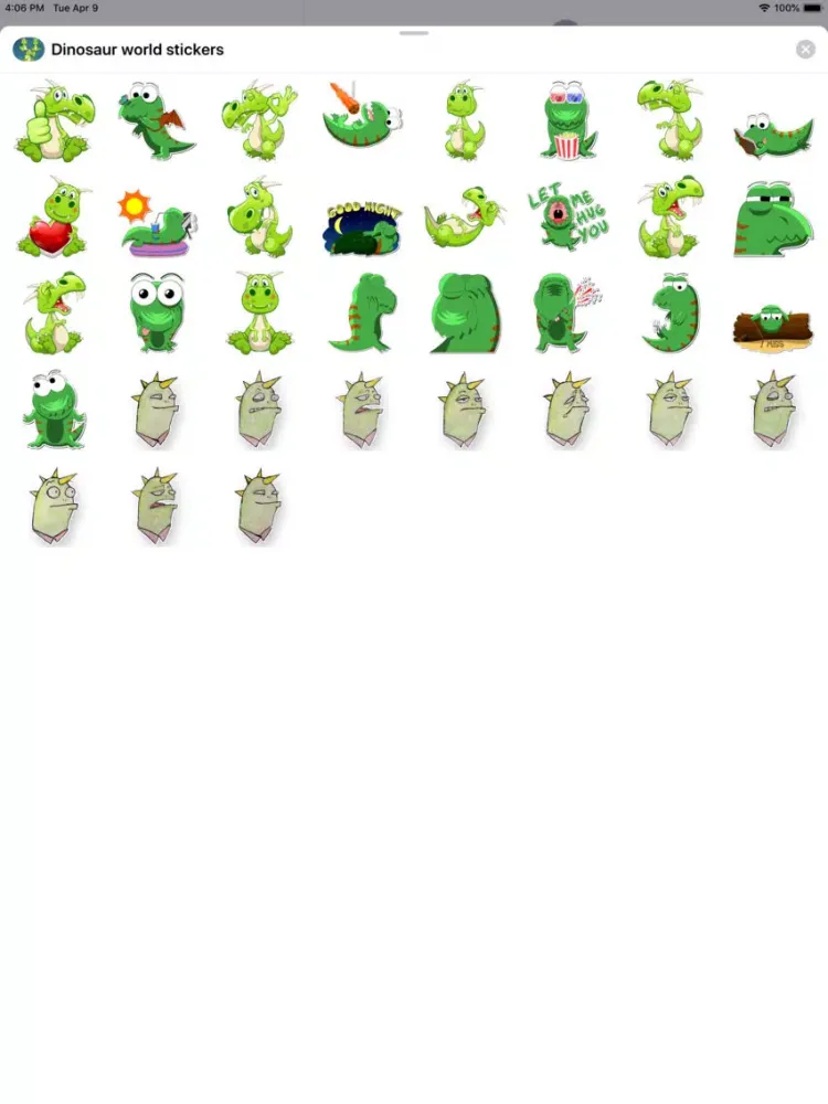 Capturas de tela do Dinosaur world stickers iPad 
