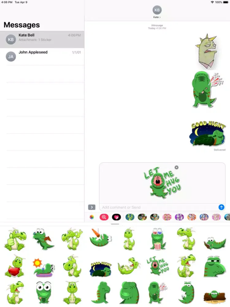 Capturas de tela do Dinosaur world stickers iPad 