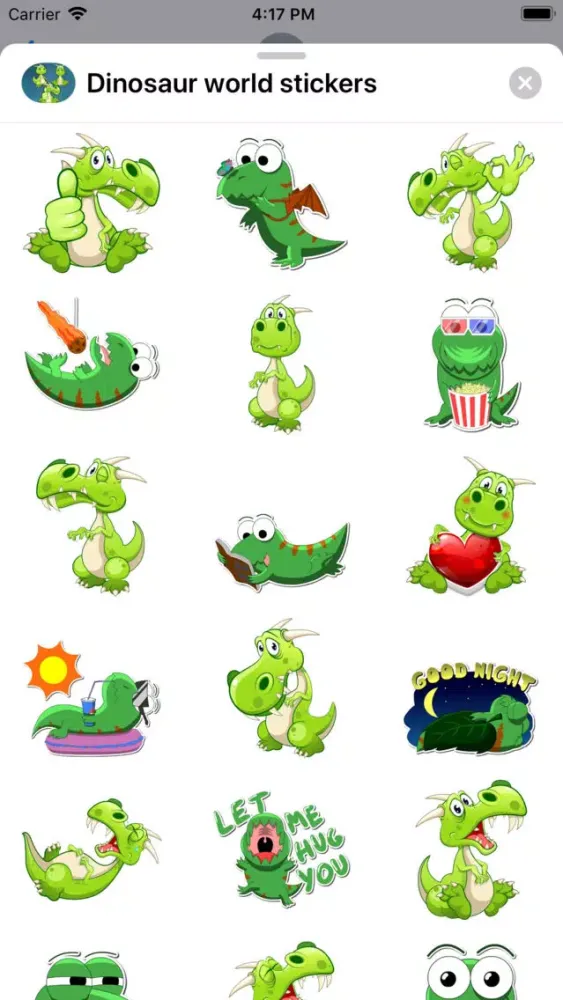 Capturas de tela do Dinosaur world stickers